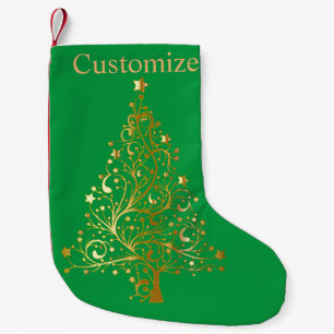 Petite Chaussette De Noël Arbre de Noël en or Fantaisie Thunder_Cove