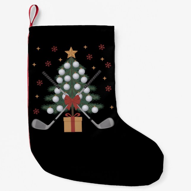 Petite Chaussette De Noël Arbre de Noël Équipement de Golf Noël Golf (Devant)