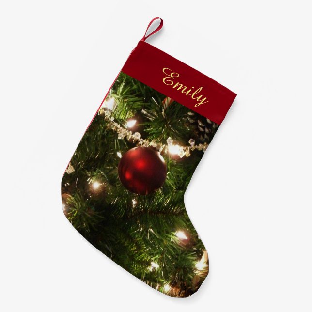 Petite Chaussette De Noël Arbre de Noël I Vacances Plutôt vert et rouge (Devant (Accrochage))
