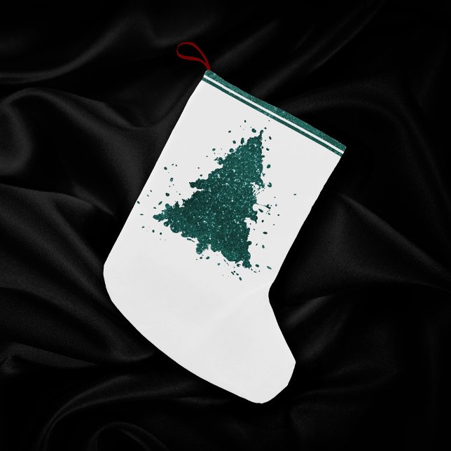 Petite Chaussette De Noël Arbre de Noël Moody | Dark Midnight Turquoise Spla (Créateur téléchargé)