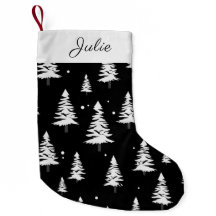 Arbre de Noël noir et blanc Stocking de Noël