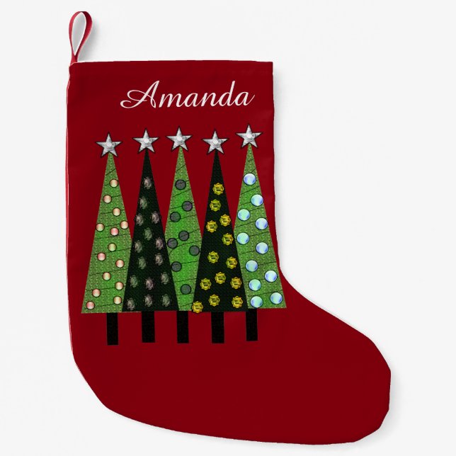 Petite Chaussette De Noël Arbre de Noël personnalisé Amanda Stocker (Devant)