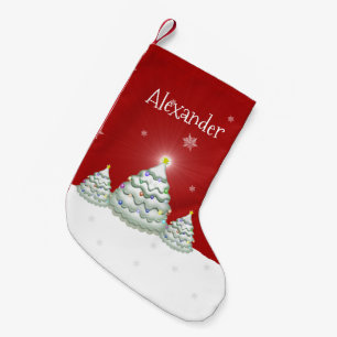 Petite Chaussette De Noël Arbre de Noël Red Snowy