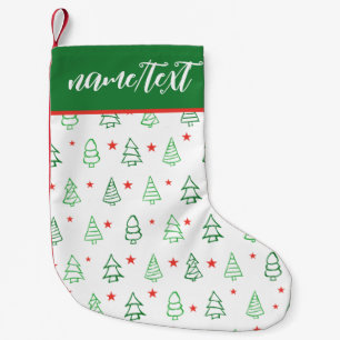 Petite Chaussette De Noël Arbre de Noël rouge et vert