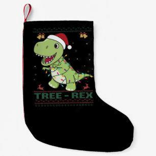 Petite Chaussette De Noël Arbre Rex Dinosaure Pun T Rex Tissu Adulte Face