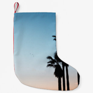 Petite Chaussette De Noël Arbres à l'heure d'or