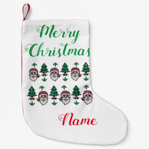 Petite Chaussette De Noël Arbres de Noël et Santas Thunder_Cove