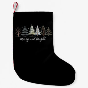 Petite Chaussette De Noël Arbres Joyeux et Lumineux Noël Fêtes Hiver
