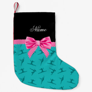 Petite Chaussette De Noël Arc nommé personnalisé de rose de gymnastique de