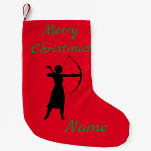 Petite Chaussette De Noël Archer Femme Silhouette Thunder_Cove