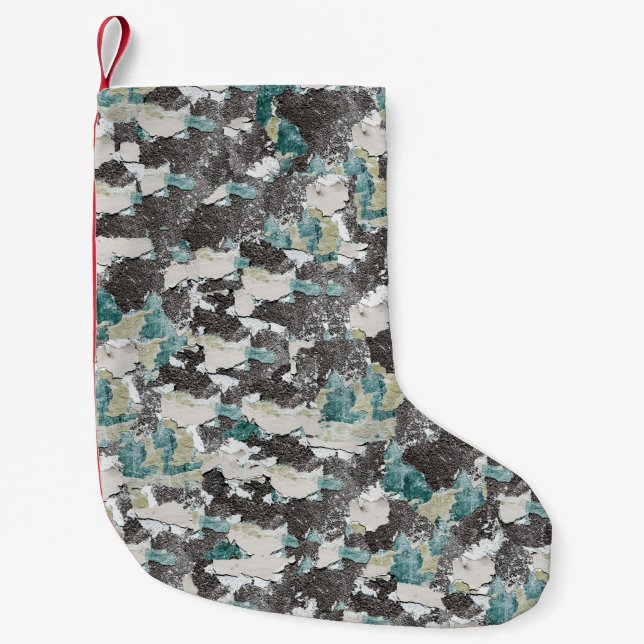 Petite Chaussette De Noël Armature de texture sans couture, peinture, (Devant)
