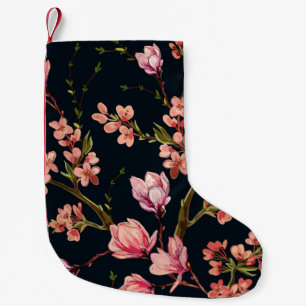 Petite Chaussette De Noël Arrière - plan à motif floral sans couture dessiné