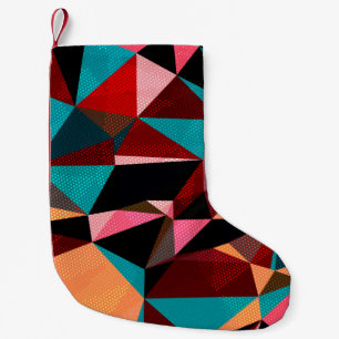 Petite Chaussette De Noël Arrière - plan Abstrait avec triangles et coloré
