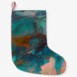 Petite Chaussette De Noël Arrière - plan Abstrait de peinture à l'huile. Hui