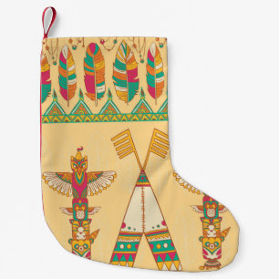 Petite Chaussette De Noël Arrière - plan autochtone autochtone autochtone or