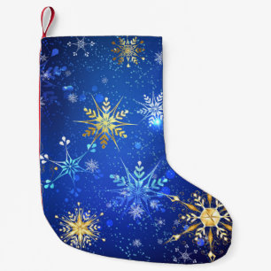 Petite Chaussette De Noël Arrière - plan Bleu XMAS avec des flocons de neige