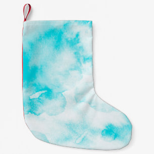 Petite Chaussette De Noël Arrière - plan d'aquarelle bleu