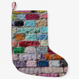 Petite Chaussette De Noël Arrière - plan de la texture murale en brique pein