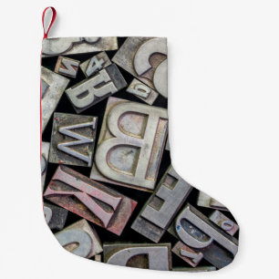Petite Chaussette De Noël arrière - plan de lettres de grunge vintages aléat