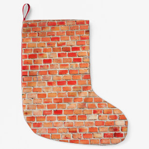 Petite Chaussette De Noël Arrière - plan de mur de briques ou de texturebric