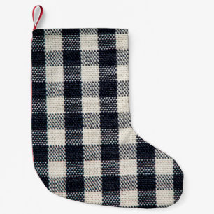 Petite Chaussette De Noël Arrière - plan de texture coton plaid.