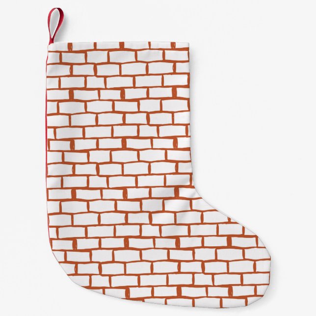 Petite Chaussette De Noël arrière - plan de texture de brique (Devant)