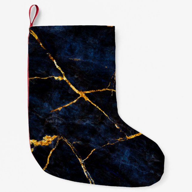 Petite Chaussette De Noël Arrière - plan en marbre bleu, sla en marbre itali (Devant)