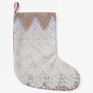 Petite Chaussette De Noël Arrière - plan et texture dentelle