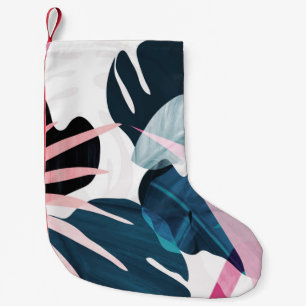 Petite Chaussette De Noël arrière - plan feuille d'art Abstrait tropical. Pa