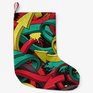 Petite Chaussette De Noël Arrière - plan incolore de Graffiti sur le noir b