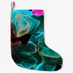 Petite Chaussette De Noël Arrière - plan magique. Peinture à la main. Flow C