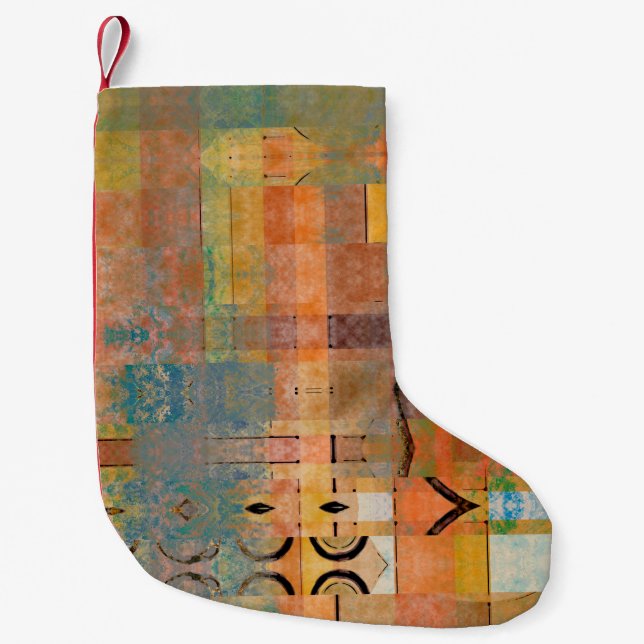 Petite Chaussette De Noël art abstract geometric horizontal stripes pattern  (Devant)