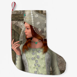 Petite Chaussette De Noël Art de la Renaissance Princesse Médiévale Vintage