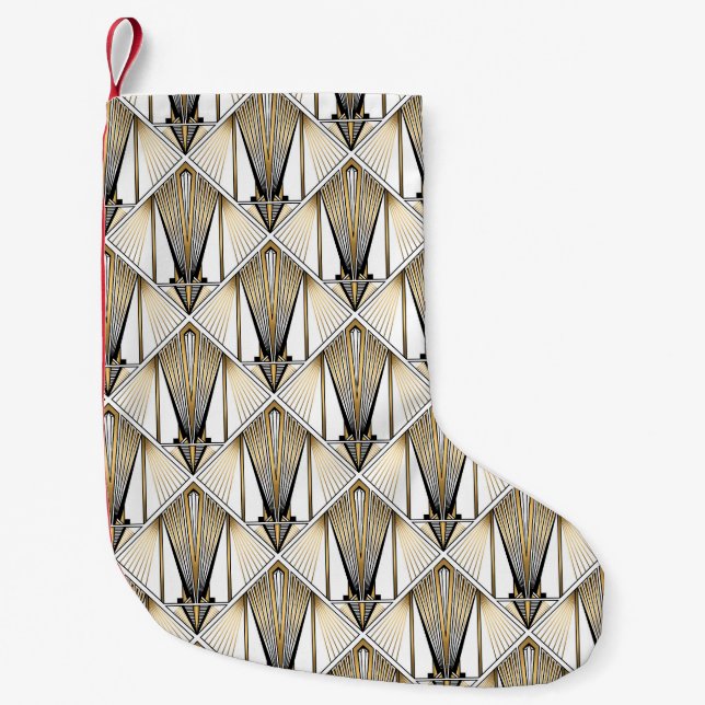 Petite Chaussette De Noël Art déco, motif or de luxe (Devant)