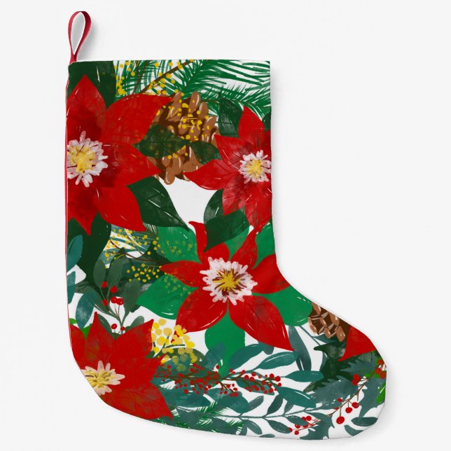 Petite Chaussette De Noël Art floral de Noël (Devant)