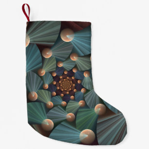 Petite Chaussette De Noël Art Fractal Abstrait Avec Profondeur Bleu Brown Ar