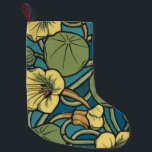 Petite Chaussette De Noël Art Nouveau Nasturtium Bleu Or floral Verneuil<br><div class="desc">Imprégnez votre maison de l'énergie rythmée de la Belle Époque avec ce superbe motif de capucine Art nouveau. Inspiré par l'artiste français légendaire Maurice Pillard Verneuil,  ce design capture les fleurs jaunes brillantes et les feuilles emblématiques en forme de nénuphar de la capucine dans une composition audacieuse et structurée.</div>