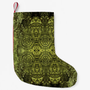 Petite Chaussette De Noël Art Nouveau : Ornement Vintage coloré.