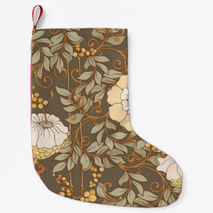Petite Chaussette De Noël Art Nouveau : Vintage Floral Décoratif.
