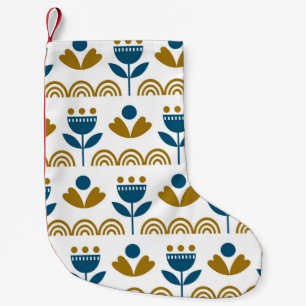 Petite Chaussette De Noël Art populaire scandinave, motif coloré.