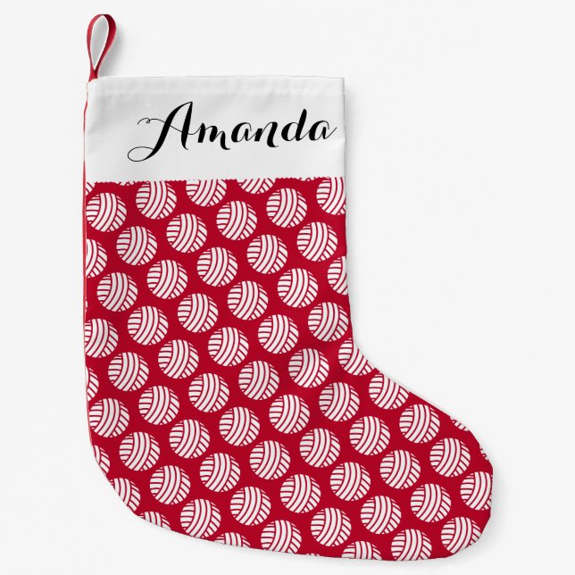 Petite Chaussette De Noël Artisanat à billes de fils ・ Votre nom ou votre te (Devant)