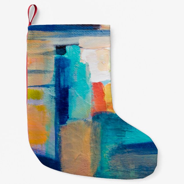 Petite Chaussette De Noël Artistérie Abstraite de texture à l'huile (Devant)
