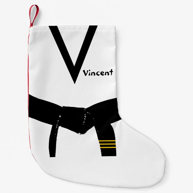 Petite Chaussette De Noël Arts martiaux 3e degré Ceinture noire (Devant)