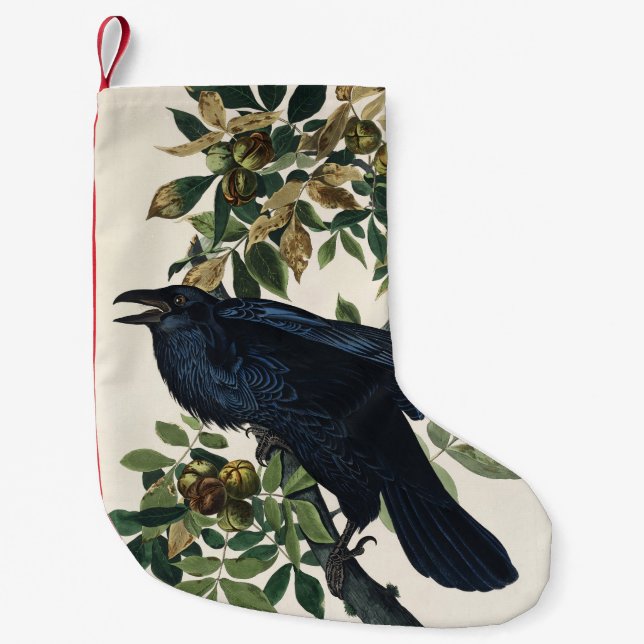 Petite Chaussette De Noël Audubon Raven Bird Classic Painting (Devant)
