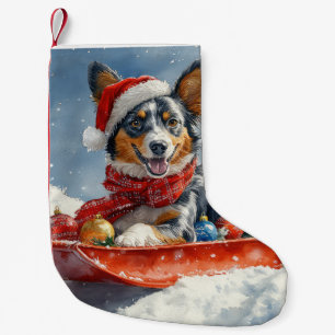 Petite Chaussette De Noël Australian Kelpie en traîneau Laissez tomber la ne