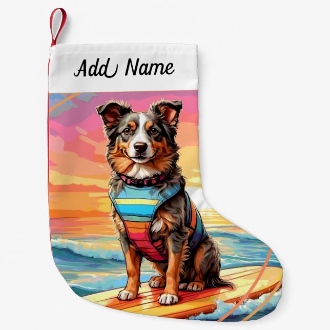 Petite Chaussette De Noël Australian Shepherd Dog (Devant)