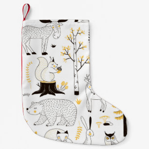 Petite Chaussette De Noël autumn forest pattern