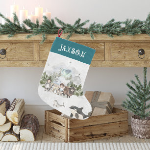 Petite Chaussette De Noël Aventure Arctique Noël Personnalisé