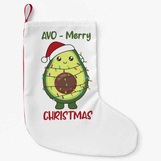 Petite Chaussette De Noël Avocado illuminations de Noël Amusant Avocados Adu (Devant)