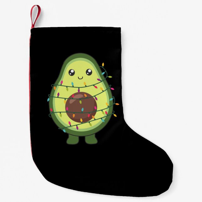 Petite Chaussette De Noël Avocado illuminations de Noël Amusant Avocados Adu (Devant)